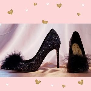 Sparkly Pom-Pom Pumps